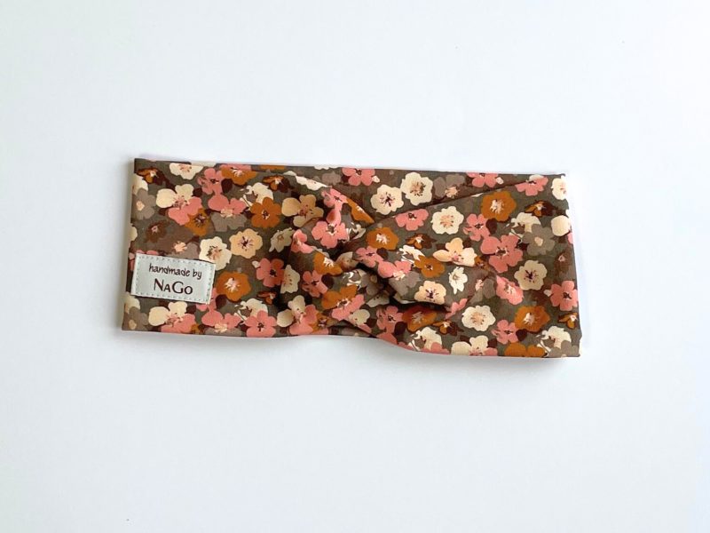 Stirnband aus Jersey Malvenblume rosa