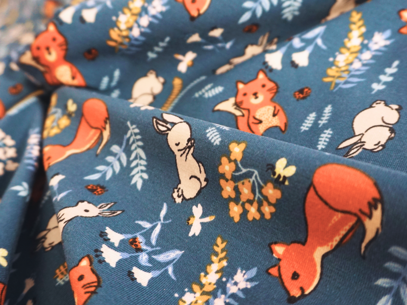Baumwolljersey Waldtiere
