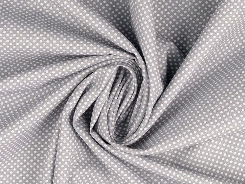 Baumwolle grau mit weißen Punkten