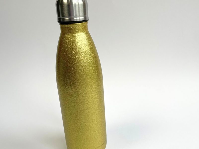 Glitzer Thermoflasche gold