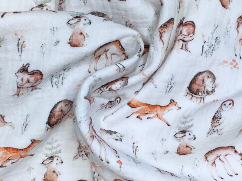 Musselin Waldtiere