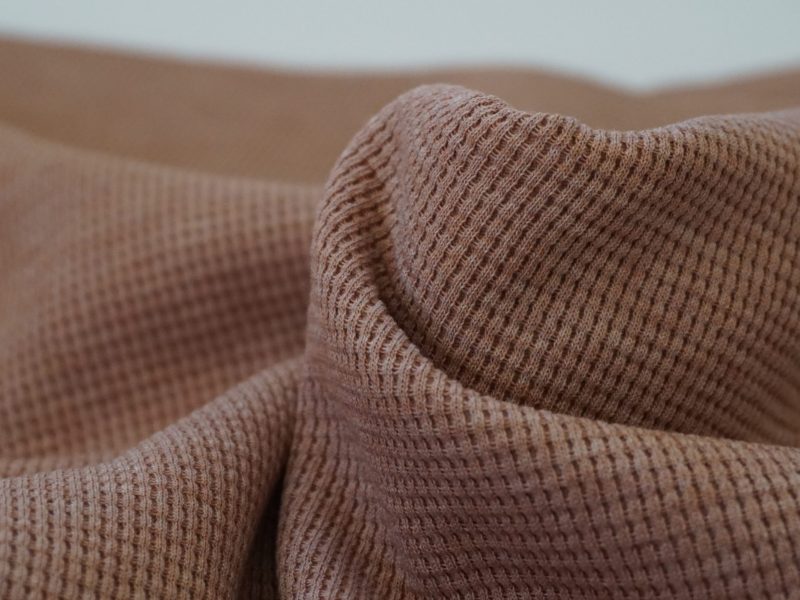 Waffelstrick Jersey altrosa melange