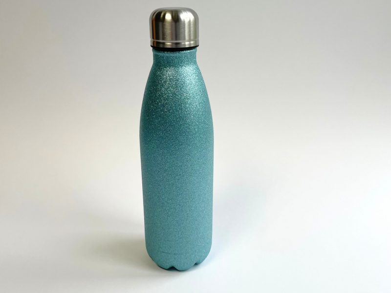 Glitzer Thermoflasche türkis