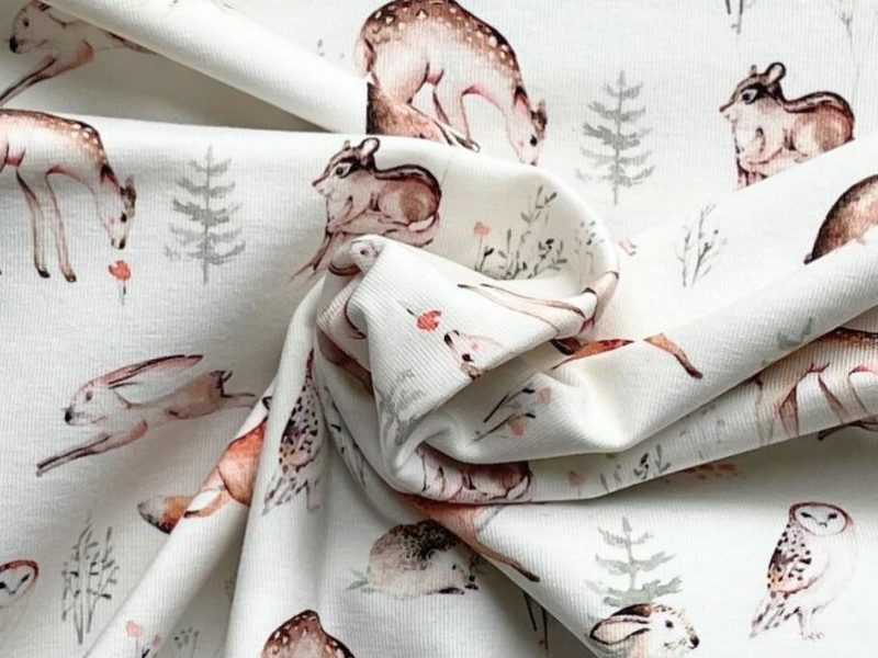 Baumwolljersey Waldtiere