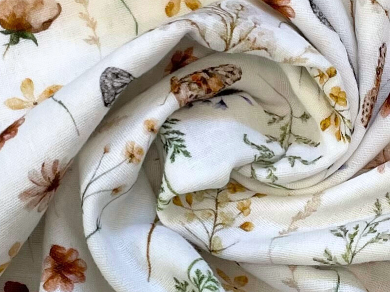 Musselin Wiesenblumen Schmetterlinge