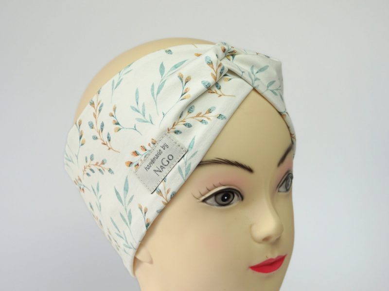 Stirnband aus Jersey Weidenzweig