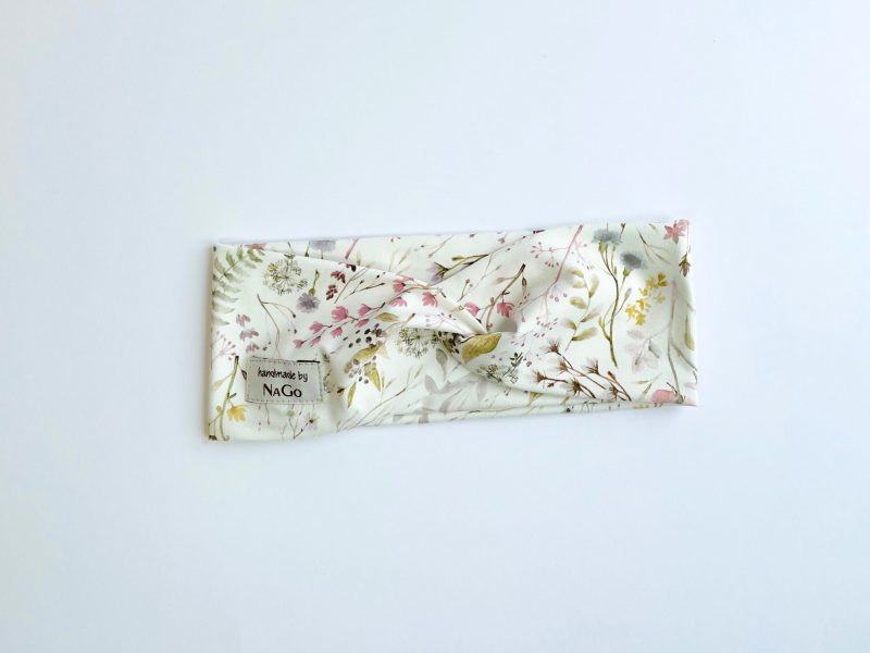 Stirnband aus Jersey Naturblätter