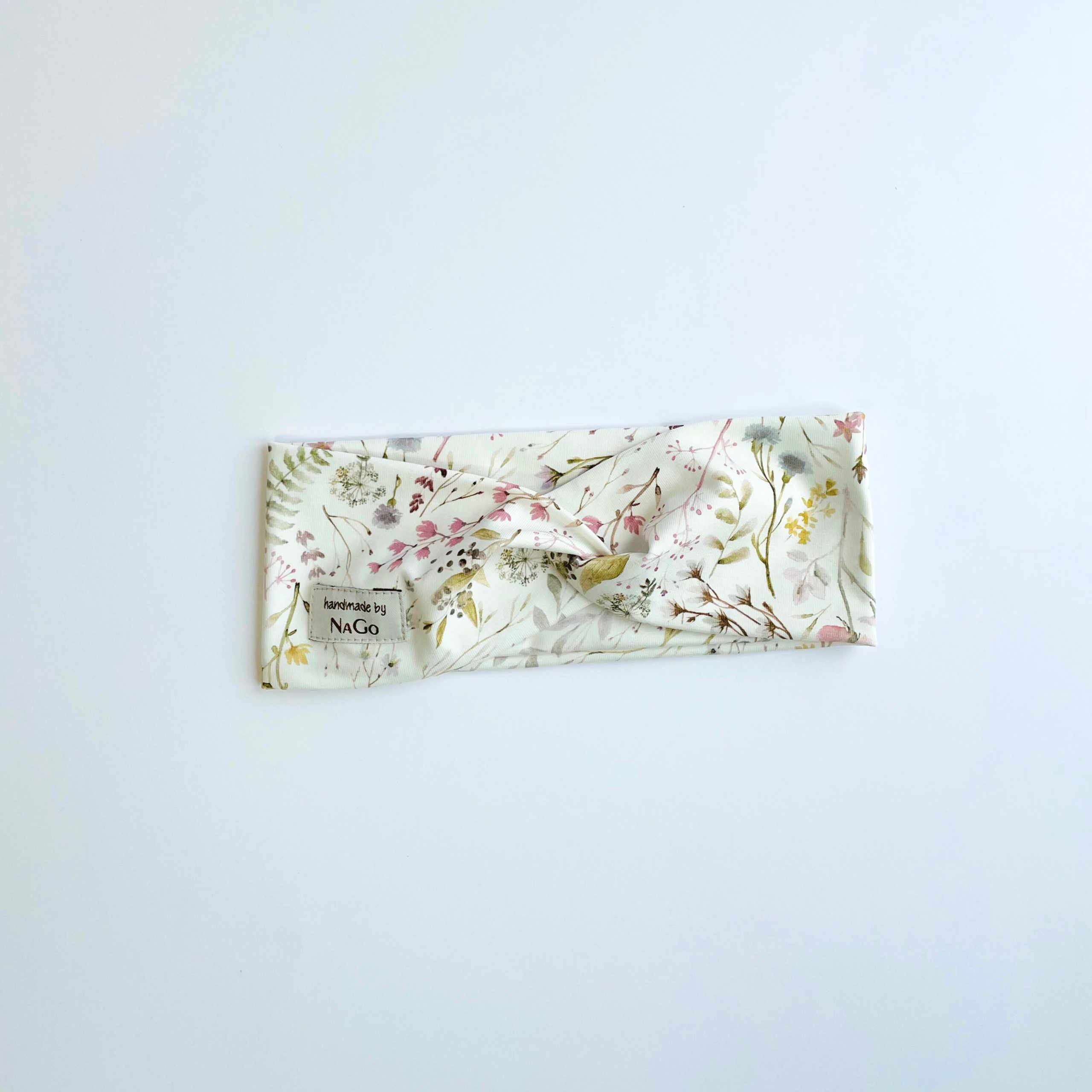 Stirnband aus Jersey Naturblätter