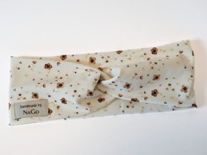 Stirnband / Haarband aus Jersey kleine Blumen