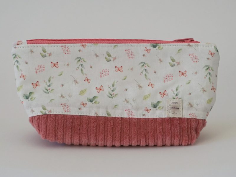 Kleine Kulturtasche / Kosmetiktasche Cord Baumwolle