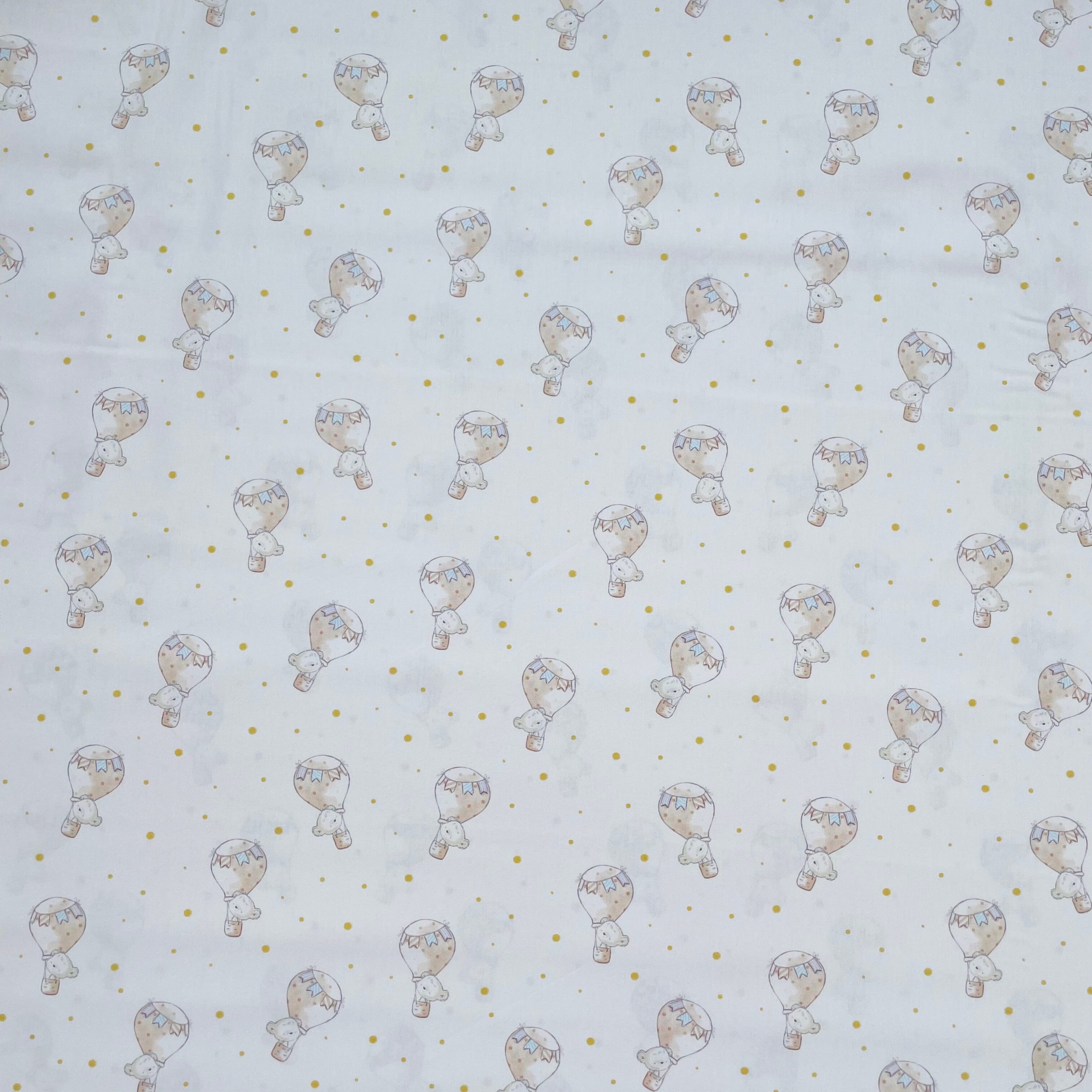 Popeline / Heißluftballons und niedlichen Teddybär (beige) – Bild 3