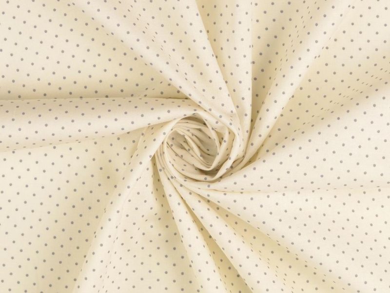 Baumwolle mit Minipunkten in Silber