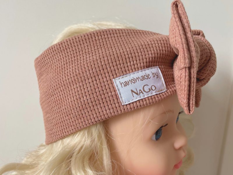 Stirnband mit Schleife altrosa melange