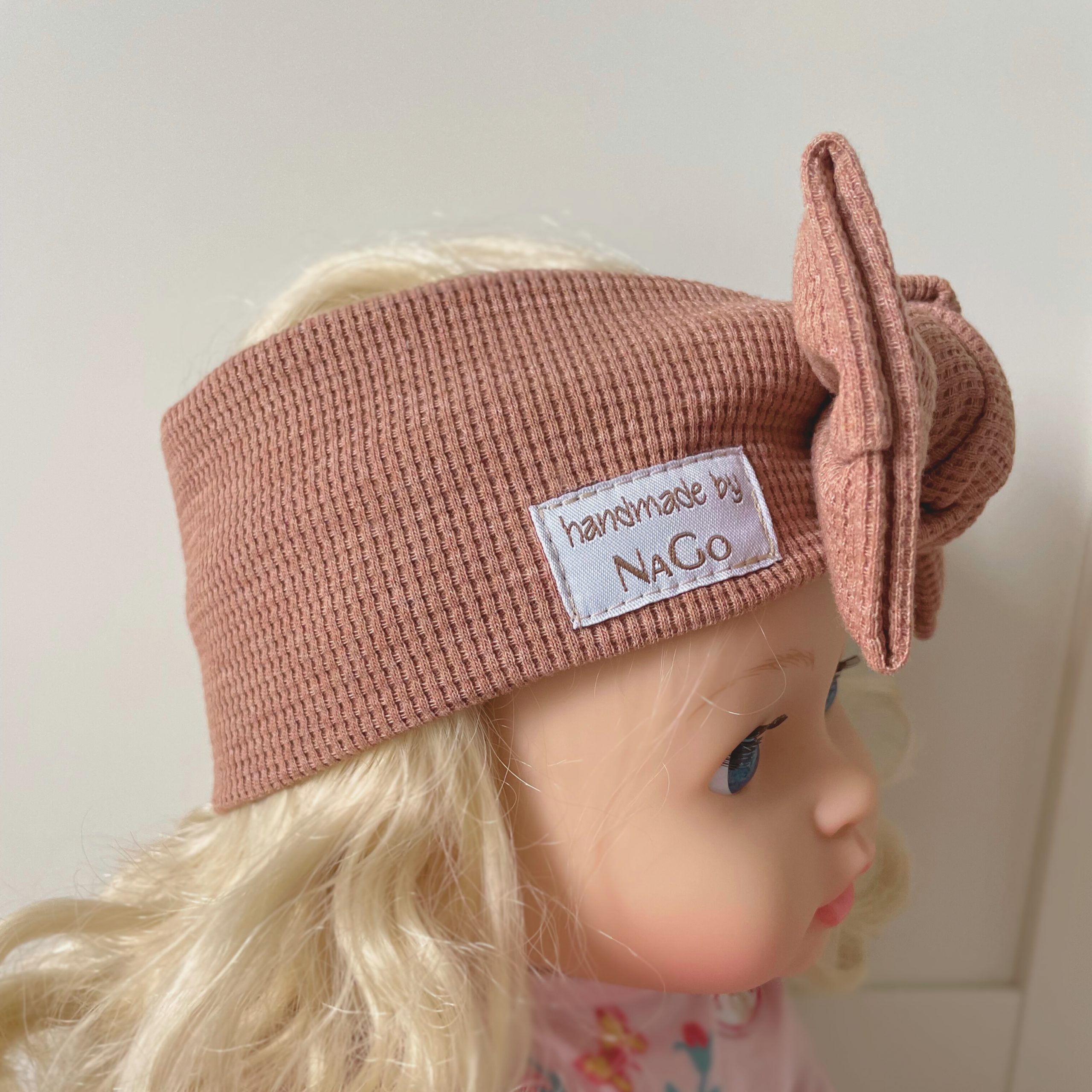 Stirnband mit Schleife altrosa melange