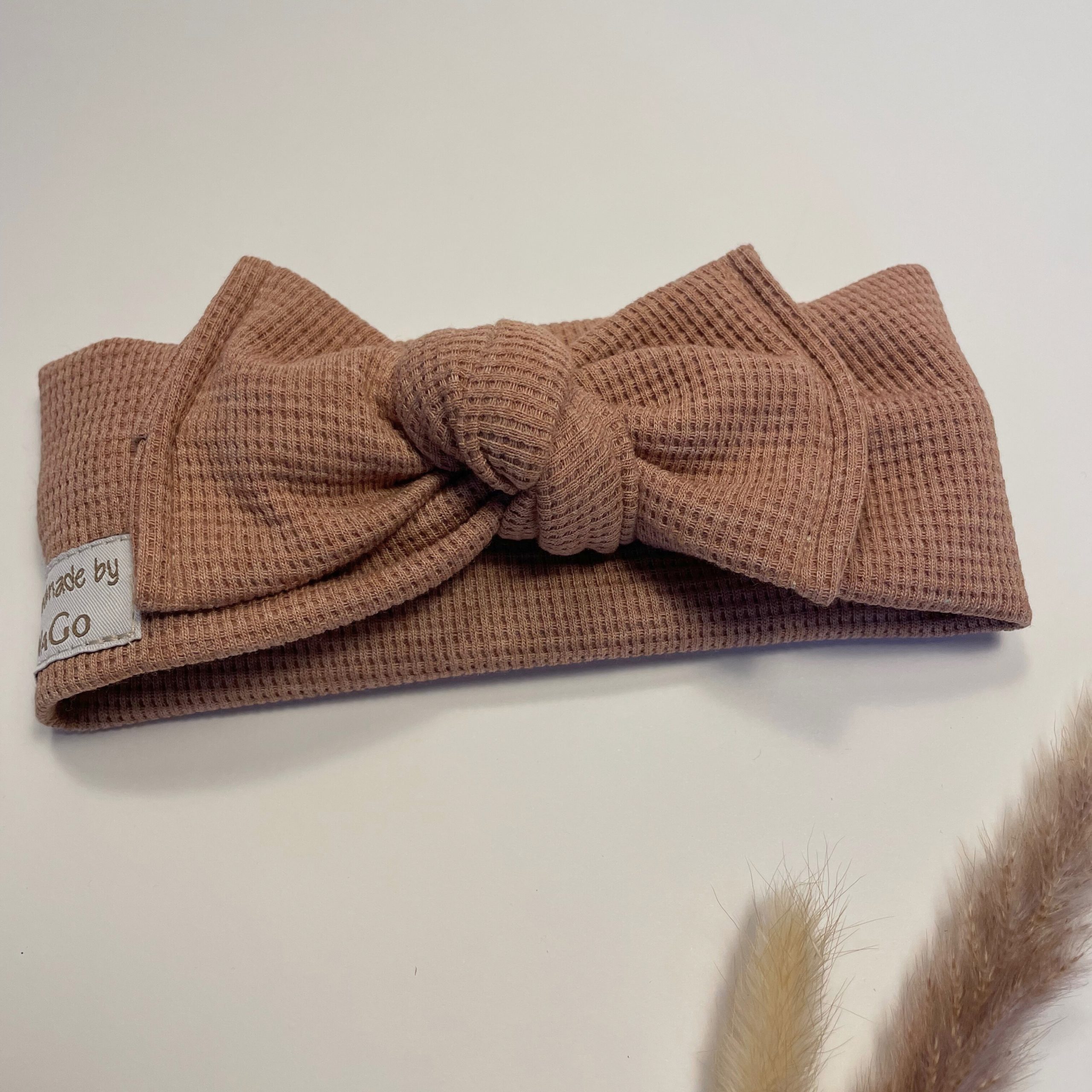 Stirnband mit Schleife altrosa melange – Bild 3