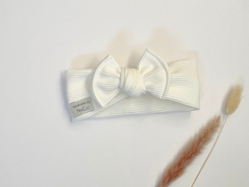 Haarband mit Schleife wollweiß